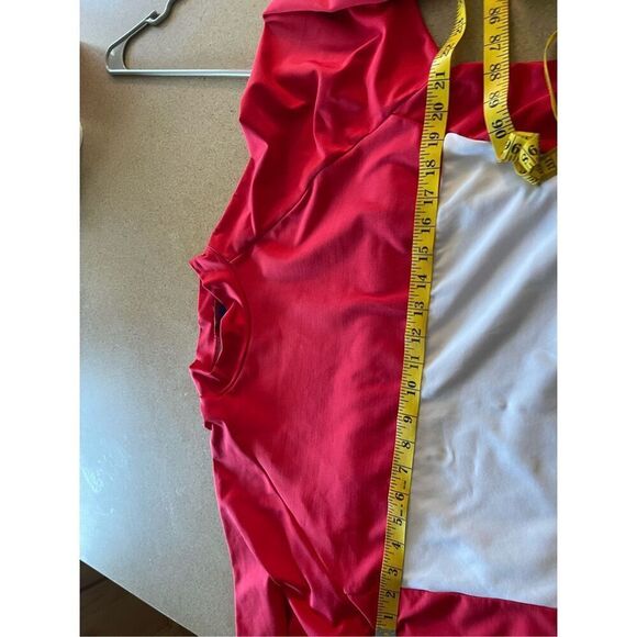 Mizuno Mens Red & White Colorblock Mock Neck Raglan Sleeves Sweatshirt Size XL - Picture 11 of 12